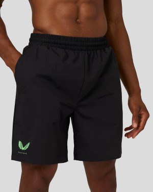 Black/Bright Green Castore Flow Lightweight Woven Shorts | 0342916-FI
