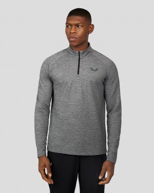 Black/Grey Marl Castore Core Essentials Standard 1/4 Zip | 2385016-LU