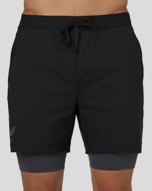 Black Castore Flow 2-in-1 Shorts | 1083946-WM