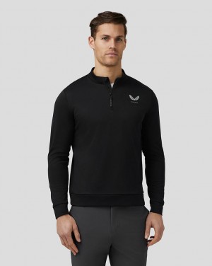 Black Castore Golf Club Classic Quarter Zip Top | 1569047-QU