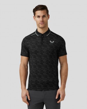 Black Castore Golf Printed Tech Polo | 2950783-CI