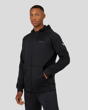 Black Castore Long Sleeve Aeroscuba Zip-Through Hoodie | 4680972-FG