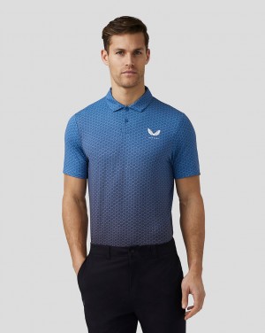 Blue Castore Golf Print Polo | 3604275-CF