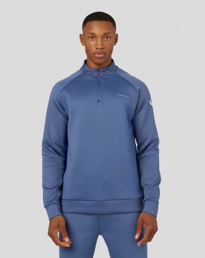 Dusty Blue Castore Scuba Program Long Sleeve Aeroscuba 1/4 Zip Funnel Top | 7589346-BO