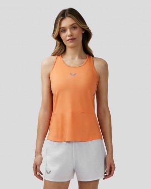 Dusty Orange Castore Apex Lightweight Panelled Tank Top | 0175869-MJ