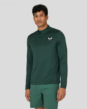 Green Castore Active Marl Quarter Zip | 6714928-YP