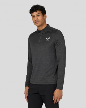 Gunmetal Castore Active Long Sleeve Marl Quarter Zip | 1402596-XN