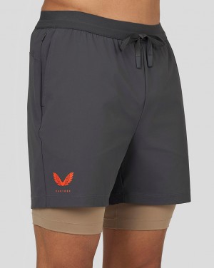 Gunmetal Castore Flow 2-in-1 Shorts | 2138970-XT