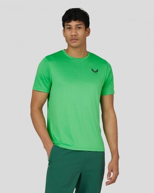 Lime Castore Flow Short Sleeve Knit T-Shirt | 7918640-FY