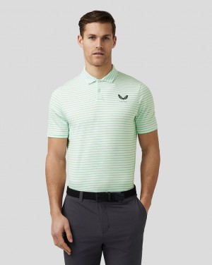 Lime Castore Golf Yarn Dye Stripe Polo | 4965730-YB