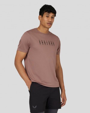 Peach Clay Castore Flow Short Sleeve Graphic T-Shirt | 7408295-BD