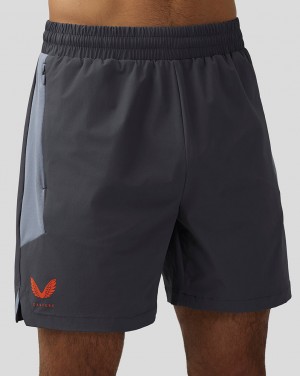 Pewter Blue Castore Apex 6” Woven Shorts | 3792615-SI