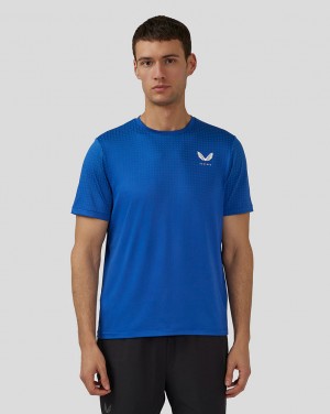 Royal Blue Castore Flow Short Sleeve Knit T-Shirt | 1438027-PC