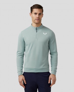 Stone Blue Castore Golf Club Classic Quarter Zip Top | 7104952-IL