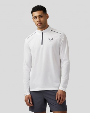 White Castore Apex Aeromesh Quarter Zip | 2137896-BC