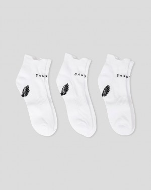 White Castore Cushioned Ankle Socks 3 Pack | 2093467-HL