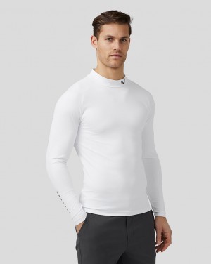 White Castore Golf Long Sleeve Mock Neck Base Layer | 0724915-RK