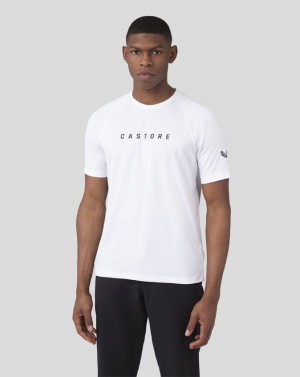 White Castore Short Sleeve Raglan T-Shirt | 9873452-HL